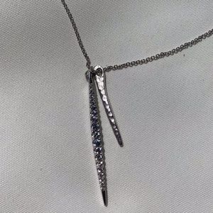 Gabriel & co- Silver white Sapphire spike necklace